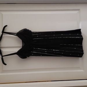Black sequined with bow holiday/NYE dress, Guess size M